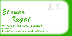 elemer kugel business card